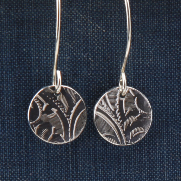 engraved drop earrings small