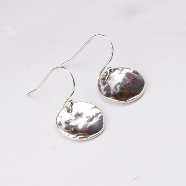 hammered circle drop earrings