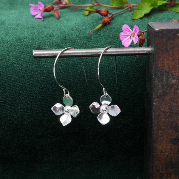 Delicate flower drop earrings