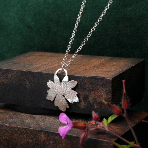 Geranium leaf necklace