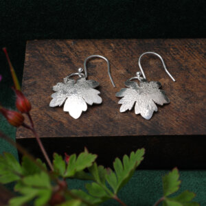 Geranium leaf drop earrings