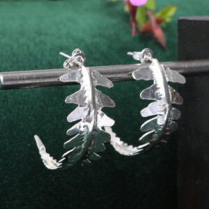 Large fern 3/4 hoops earrings