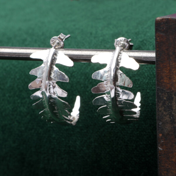 Large fern 3/4 hoops earrings