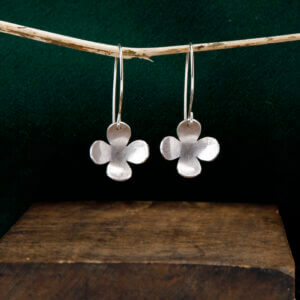 Simple flower drop earrings -Large