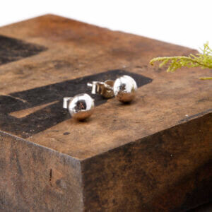 Molten silver stud earrings