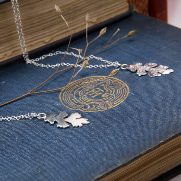 polished silver lichen pendant