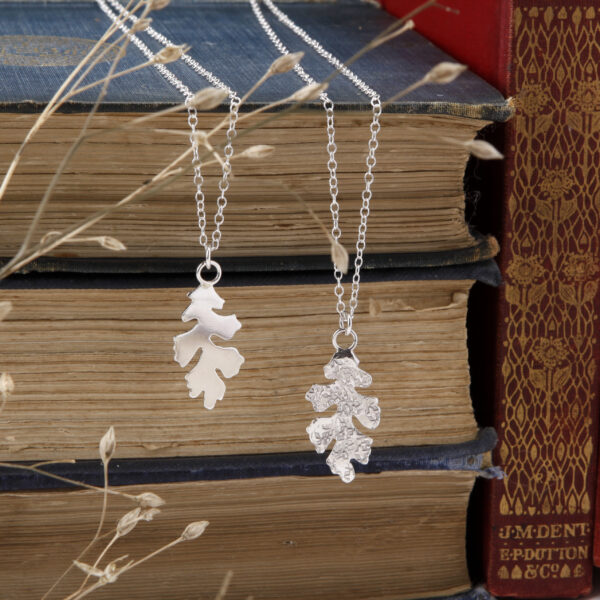 polished silver lichen pendant