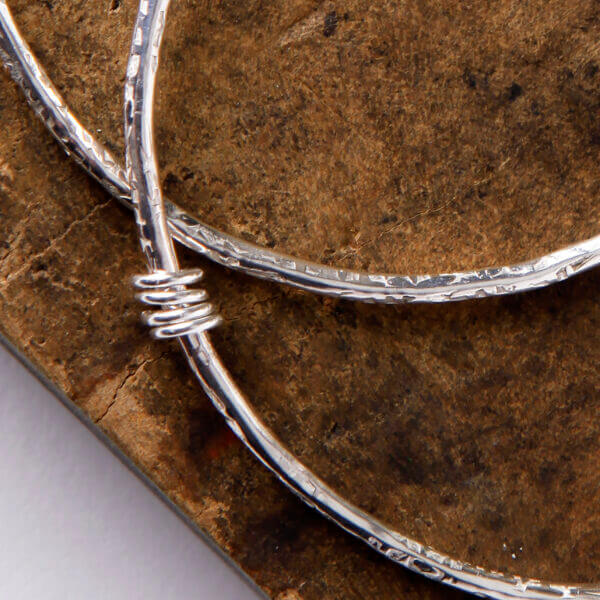 textured sterling silver bangle silver rings