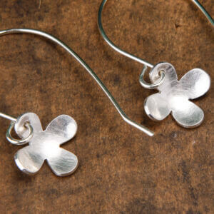 Simple flower drop earrings-Small