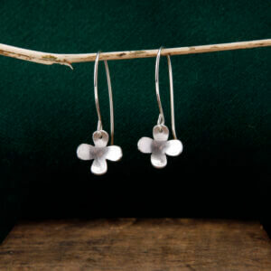 Simple flower drop earrings-Small