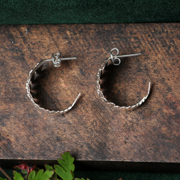 Large fern 3/4 hoops earrings