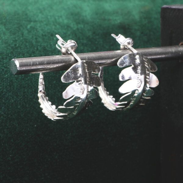 Small ferns 3/4 hoop earrings